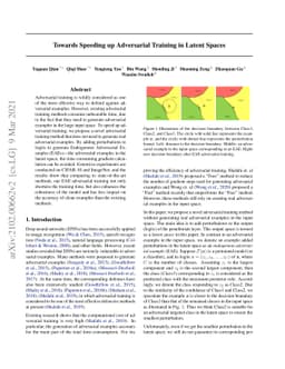 Towards Speeding up Adversarial Training in Latent Spaces