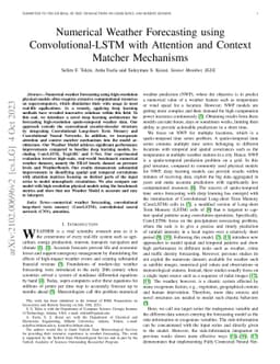 Numerical Weather Forecasting using Convolutional-LSTM with Attention
  and Context Matcher Mechanisms