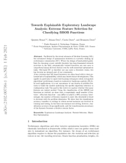 Towards Explainable Exploratory Landscape Analysis: Extreme Feature
  Selection for Classifying BBOB Functions