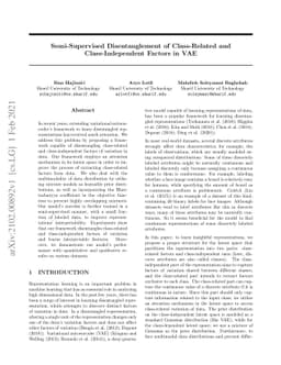 Semi-Supervised Disentanglement of Class-Related and Class-Independent
  Factors in VAE