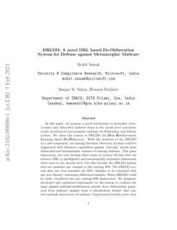 DRLDO: A novel DRL based De-ObfuscationSystem for Defense against
  Metamorphic Malware