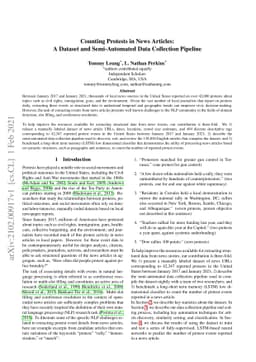 Counting Protests in News Articles: A Dataset and Semi-Automated Data
  Collection Pipeline