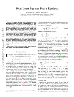 Total Least Squares Phase Retrieval