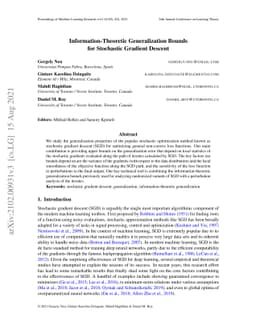 Information-Theoretic Generalization Bounds for Stochastic Gradient
  Descent