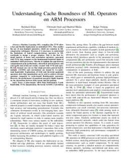 Understanding Cache Boundness of ML Operators on ARM Processors