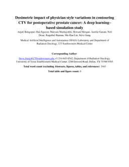 Dosimetric impact of physician style variations in contouring CTV for
  post-operative prostate cancer: A deep learning-based simulation study
