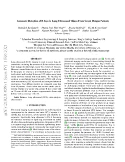 Automatic Detection of B-lines in Lung Ultrasound Videos From Severe
  Dengue Patients