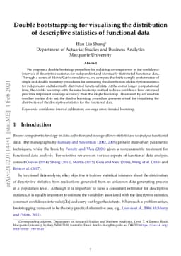 Double bootstrapping for visualising the distribution of descriptive
  statistics of functional data
