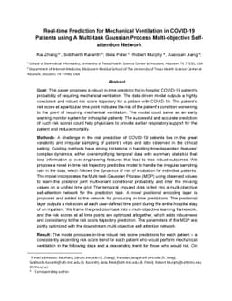 Real-time Prediction for Mechanical Ventilation in COVID-19 Patients
  using A Multi-task Gaussian Process Multi-objective Self-attention Network