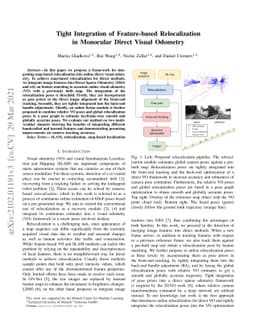 Tight Integration of Feature-based Relocalization in Monocular Direct
  Visual Odometry