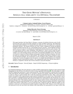 The Gene Mover's Distance: Single-cell similarity via Optimal Transport