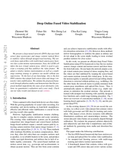 Deep Online Fused Video Stabilization