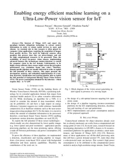Enabling energy efficient machine learning on a Ultra-Low-Power vision
  sensor for IoT