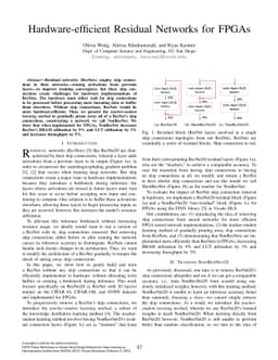 Hardware-efficient Residual Networks for FPGAs