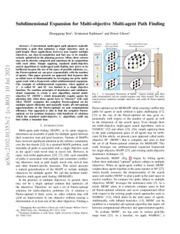 Subdimensional Expansion for Multi-objective Multi-agent Path Finding