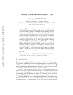 Mining Feature Relationships in Data