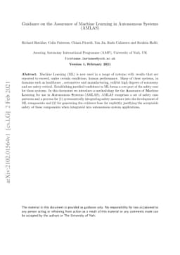 Guidance on the Assurance of Machine Learning in Autonomous Systems
  (AMLAS)