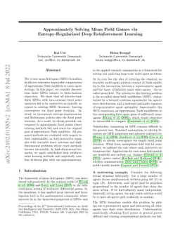 Approximately Solving Mean Field Games via Entropy-Regularized Deep
  Reinforcement Learning