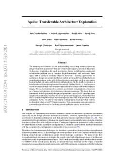 Apollo: Transferable Architecture Exploration