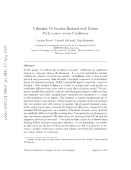 A Speaker Verification Backend with Robust Performance across Conditions