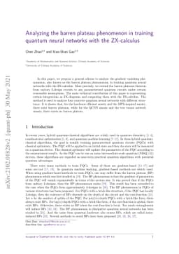 Analyzing the barren plateau phenomenon in training quantum neural
  networks with the ZX-calculus