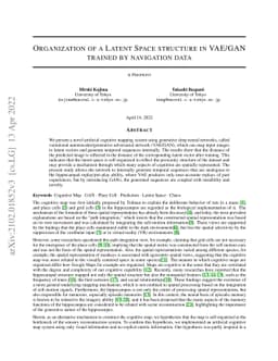 Organization of a Latent Space structure in VAE/GAN trained by
  navigation data