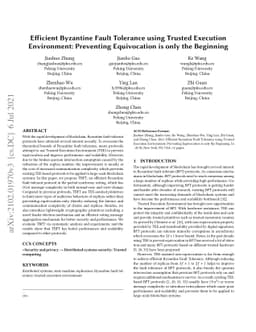 Efficient Byzantine Fault Tolerance using Trusted Execution Environment:
  Preventing Equivocation is only the Beginning