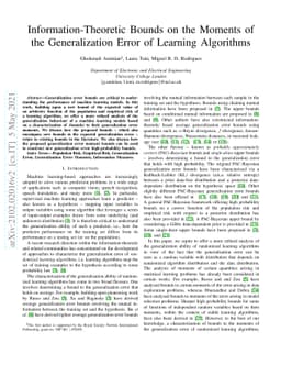 Information-Theoretic Bounds on the Moments of the Generalization Error
  of Learning Algorithms