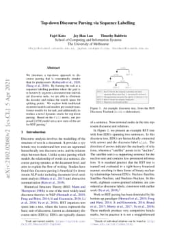 Top-down Discourse Parsing via Sequence Labelling
