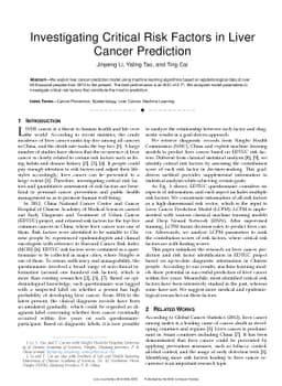 Investigating Critical Risk Factors in Liver Cancer Prediction