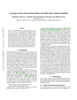Learning to Select External Knowledge with Multi-Scale Negative Sampling