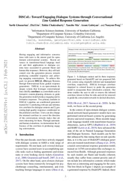 DiSCoL: Toward Engaging Dialogue Systems through Conversational Line
  Guided Response Generation