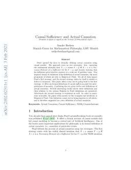 Causal Sufficiency and Actual Causation