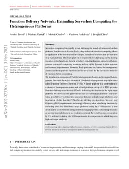 Function Delivery Network: Extending Serverless Computing for
  Heterogeneous Platforms