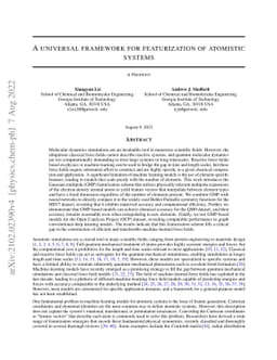 A Universal Framework for Featurization of Atomistic Systems