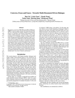 Converse, Focus and Guess -- Towards Multi-Document Driven Dialogue