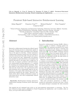 Persistent Rule-based Interactive Reinforcement Learning