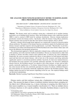 The Analysis from Nonlinear Distance Metric to Kernel-based Drug
  Prescription Prediction System