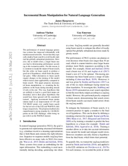 Incremental Beam Manipulation for Natural Language Generation