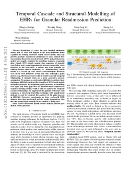 Temporal Cascade and Structural Modelling of EHRs for Granular
  Readmission Prediction