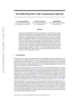 Invertible DenseNets with Concatenated LipSwish