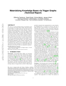 Materializing Knowledge Bases via Trigger Graphs