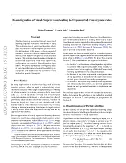 Disambiguation of weak supervision with exponential convergence rates