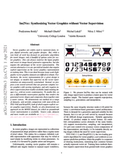 Im2Vec: Synthesizing Vector Graphics without Vector Supervision