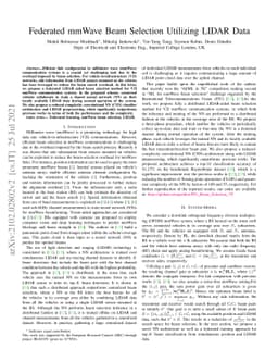 Federated mmWave Beam Selection Utilizing LIDAR Data