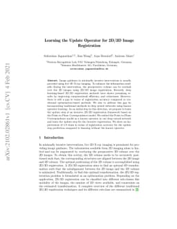 Learning the Update Operator for 2D/3D Image Registration