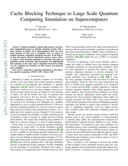 Cache Blocking Technique to Large Scale Quantum Computing Simulation on
  Supercomputers