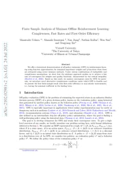 Finite Sample Analysis of Minimax Offline Reinforcement Learning:
  Completeness, Fast Rates and First-Order Efficiency