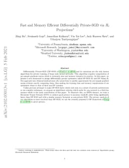 Fast and Memory Efficient Differentially Private-SGD via JL Projections
