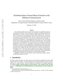 Distributed Sparse Normal Means Estimation with Sublinear Communication